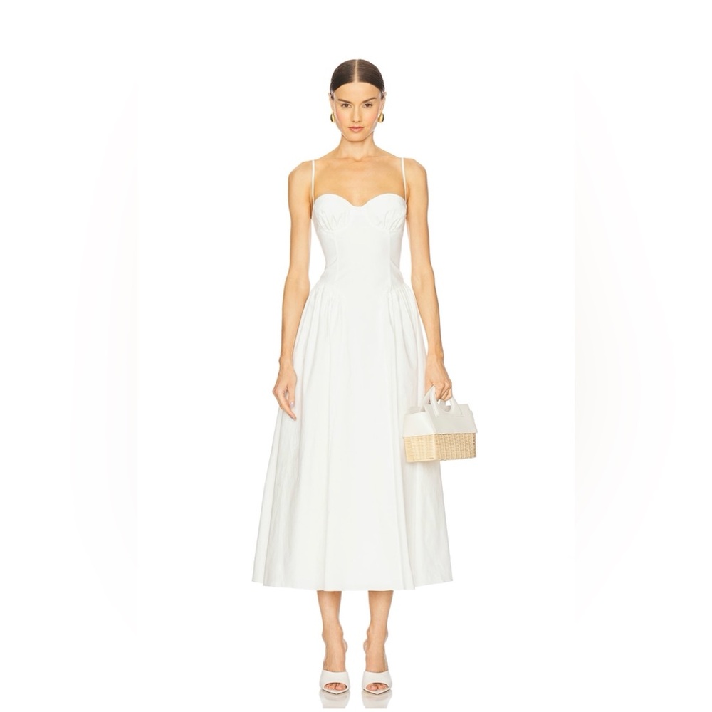 MAJORELLE Serena Midi Dress in white - size small* (minor alterations to waist)